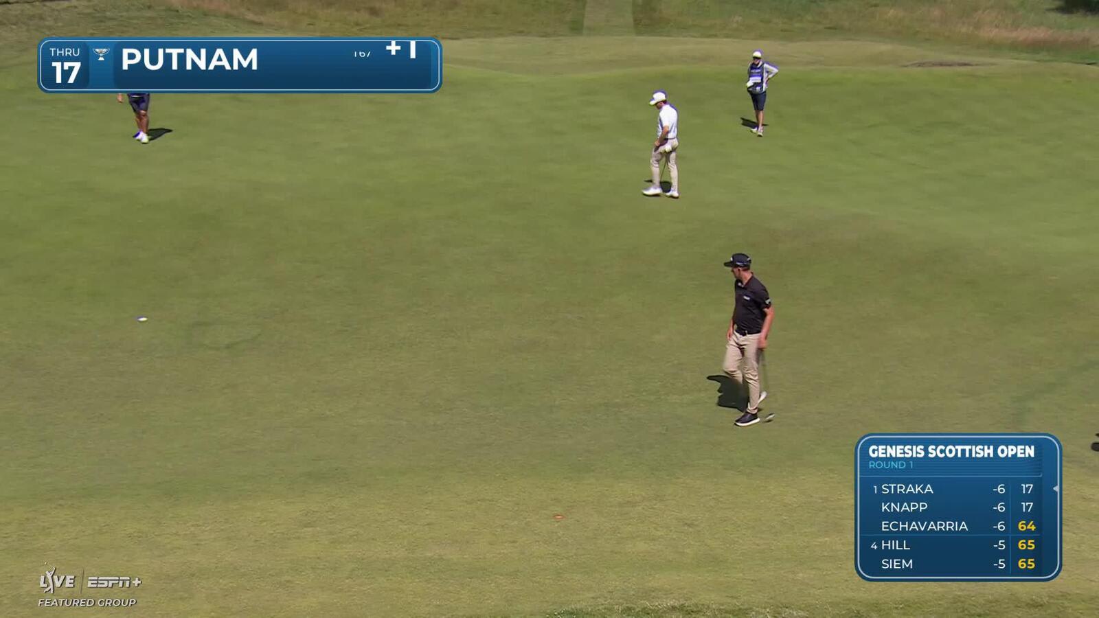 Andrew Putnam sinks a 23-foot birdie putt on No. 17 at Genesis Scottish Open
