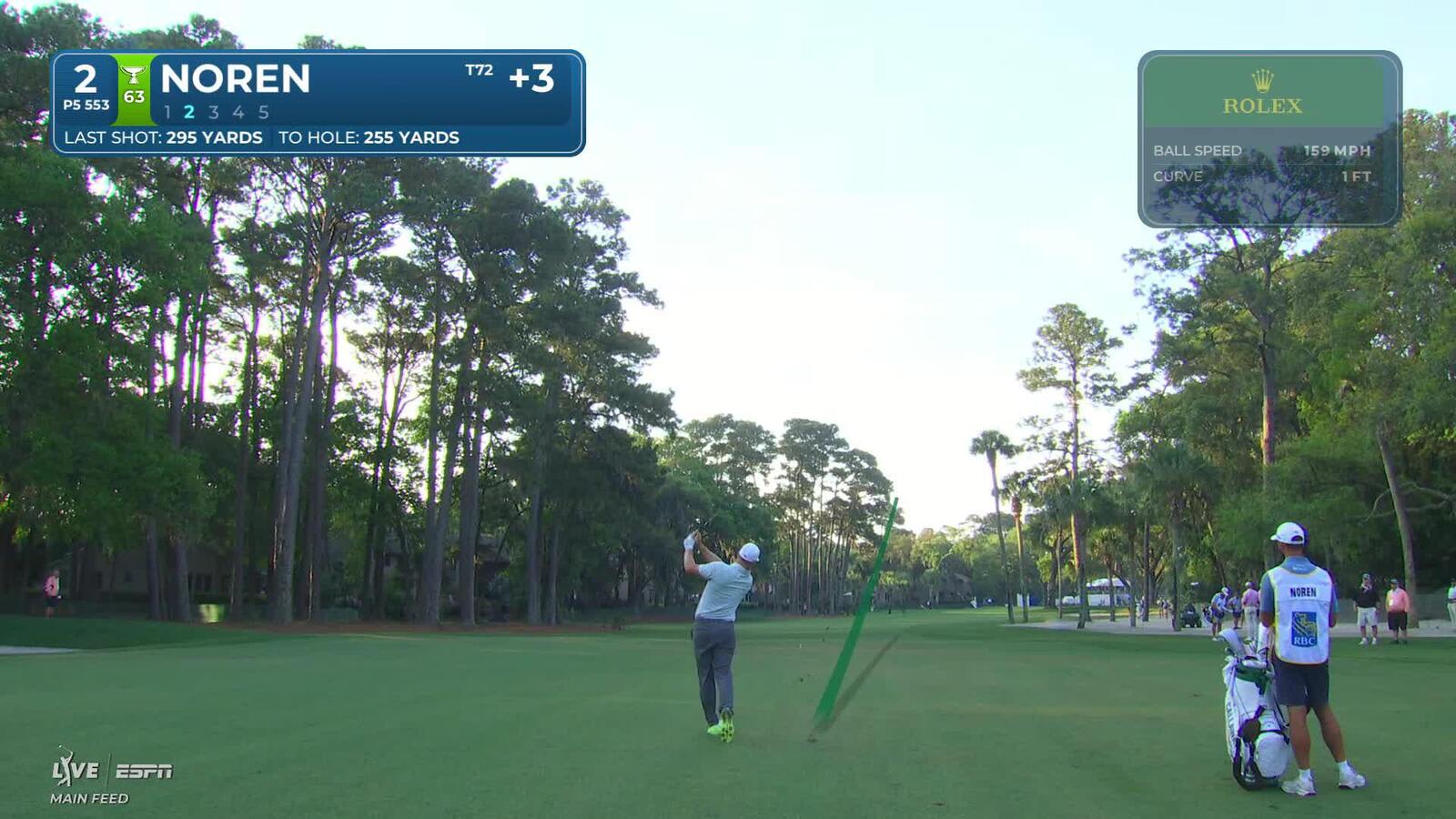 Alex Noren sinks 50-foot eagle putt on No. 2 at RBC Heritage