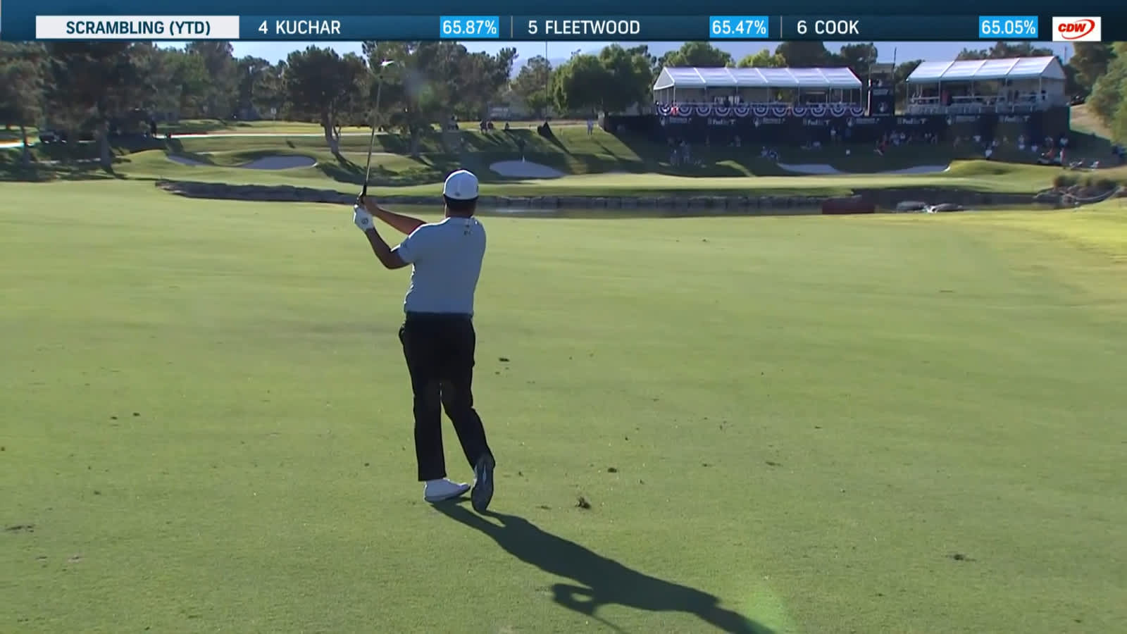 K.H. Lee peppers the flagstick to set up eagle at Shriners Children's Open