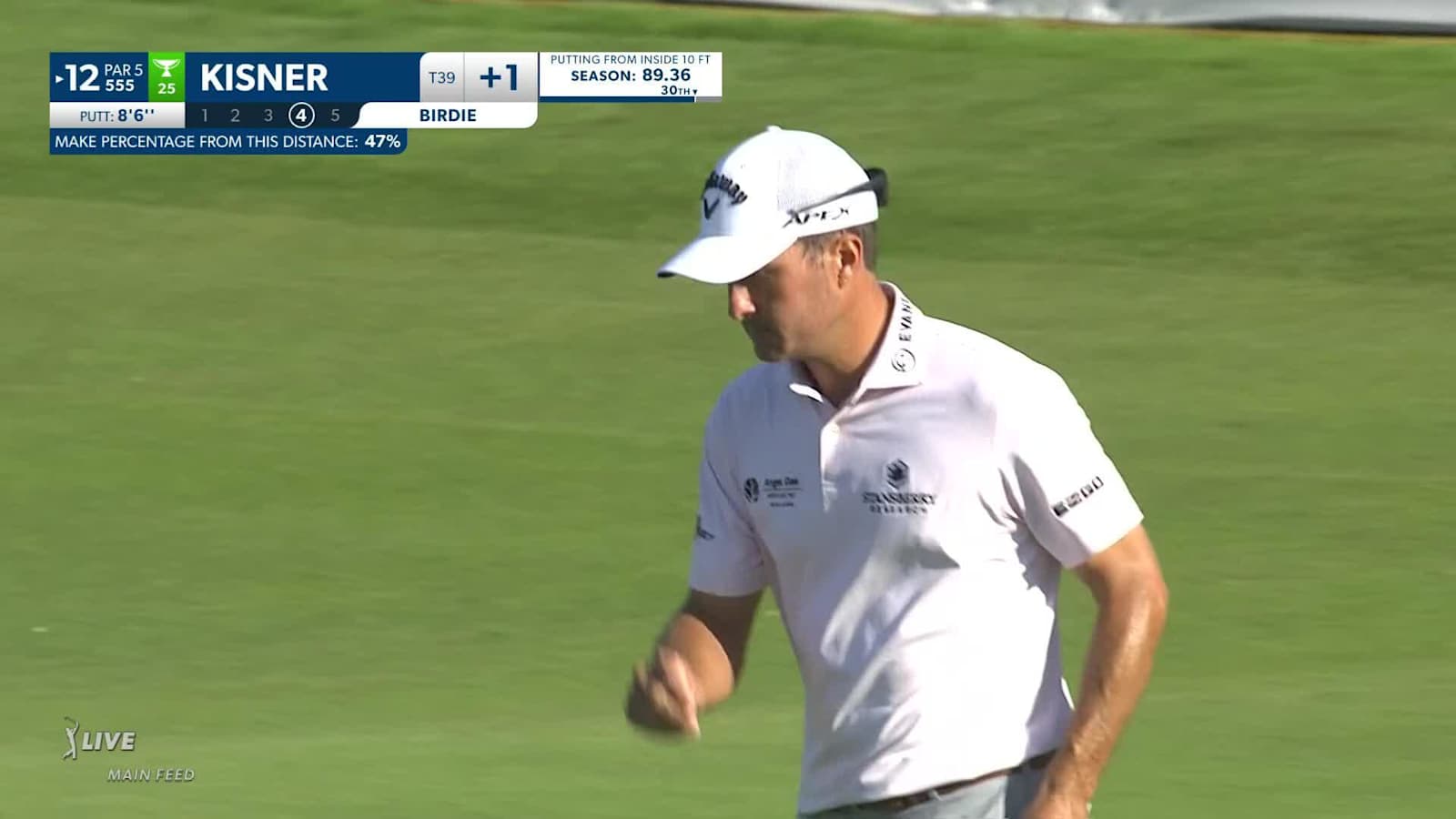Kevin Kisner makes birdie on No. 12 at AT&T Byron Nelson