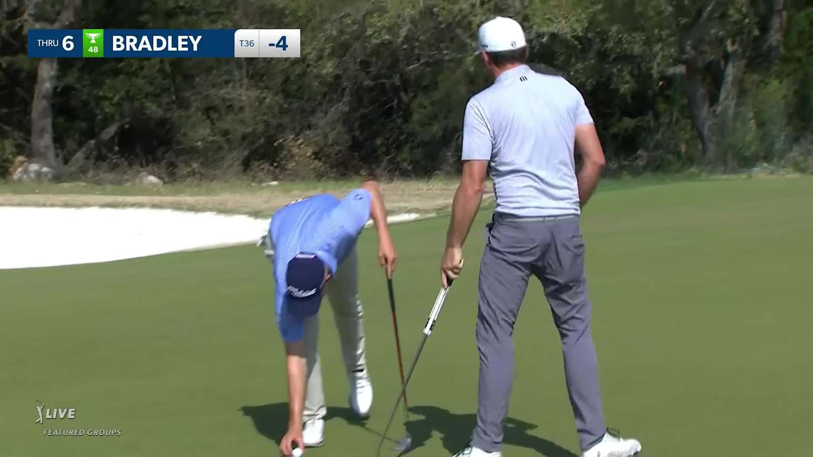 Keegan Bradley drains birdie putt at Valero