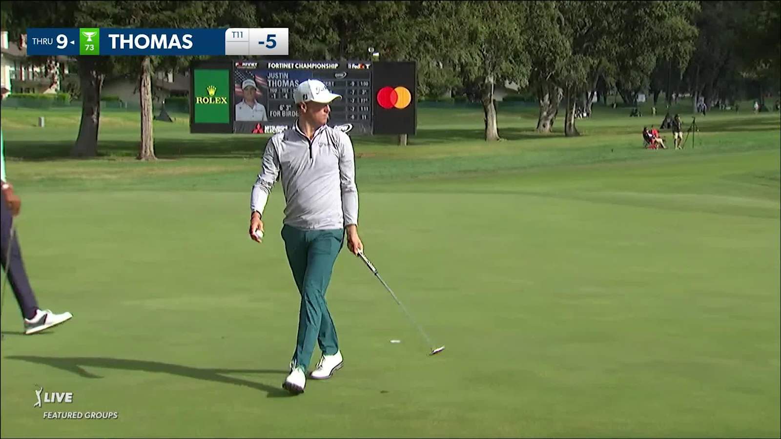 Justin Thomas judges wedge from rough well and birdies at Fortinet Championship