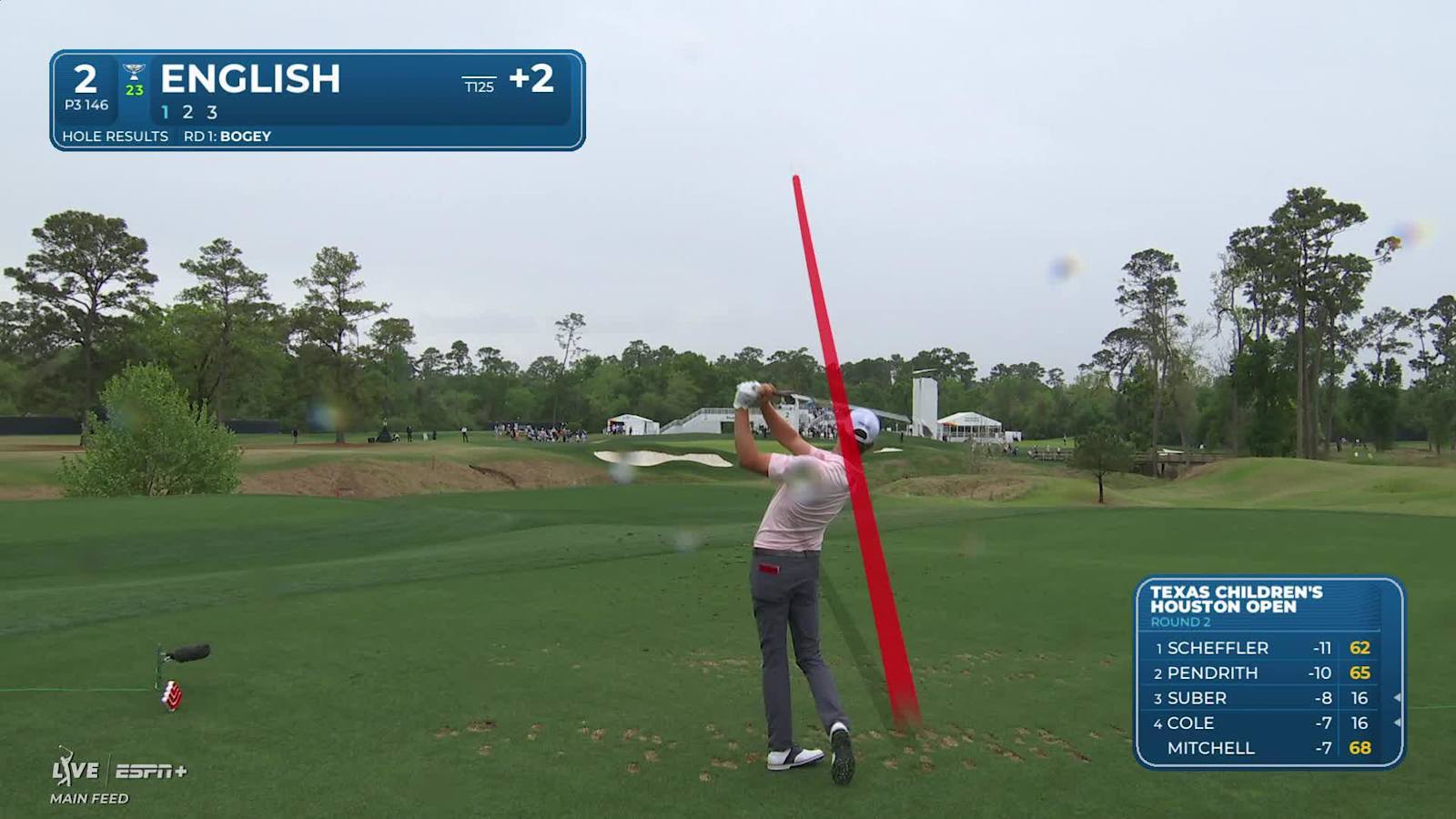 Harris English uses the backstop to set up birdie at Houston Open