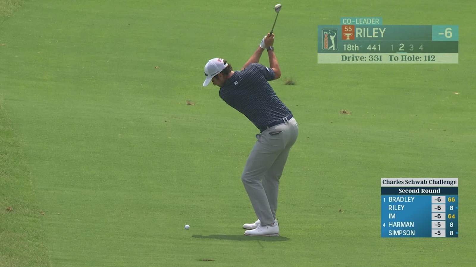 Davis Riley goes flag hunting to set up birdie at Charles Schwab