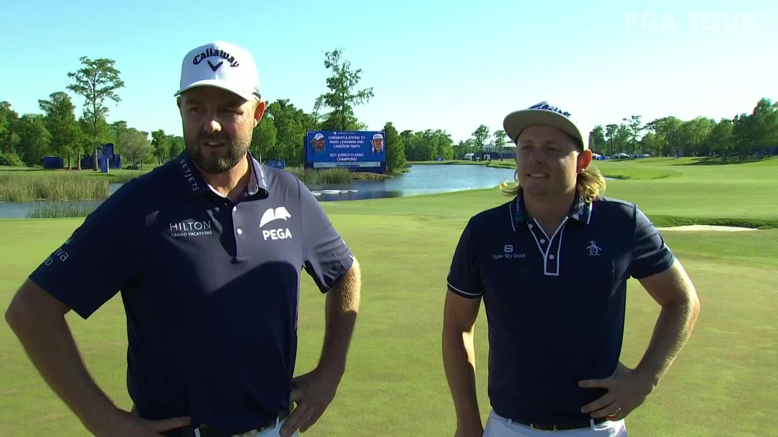 Cameron Smith & Marc Leishman speak following playoff win at Zurich Classic