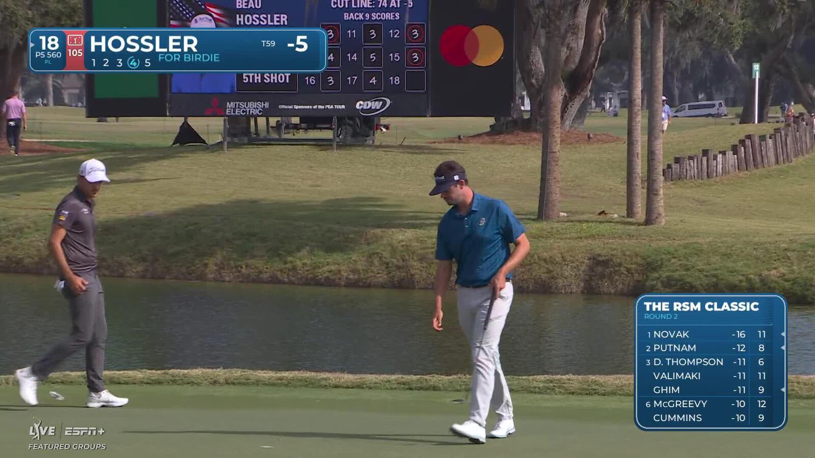 Beau Hossler makes birdie on No. 18 at The RSM Classic