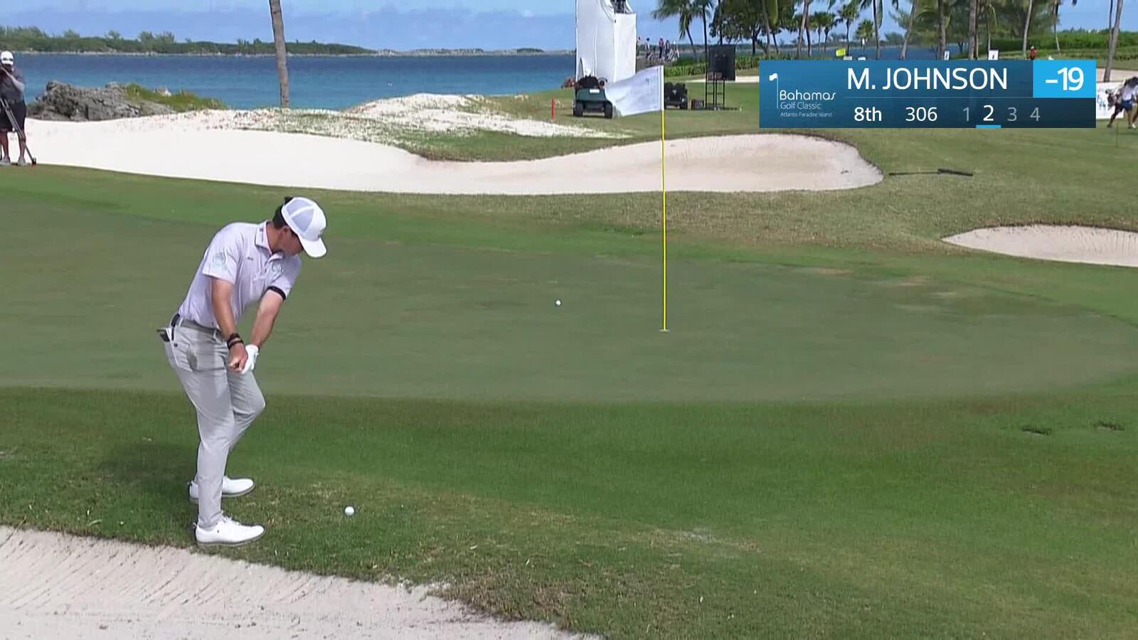 Michael Johnson makes birdie on No. 8 at Bahamas Classic Atlantis