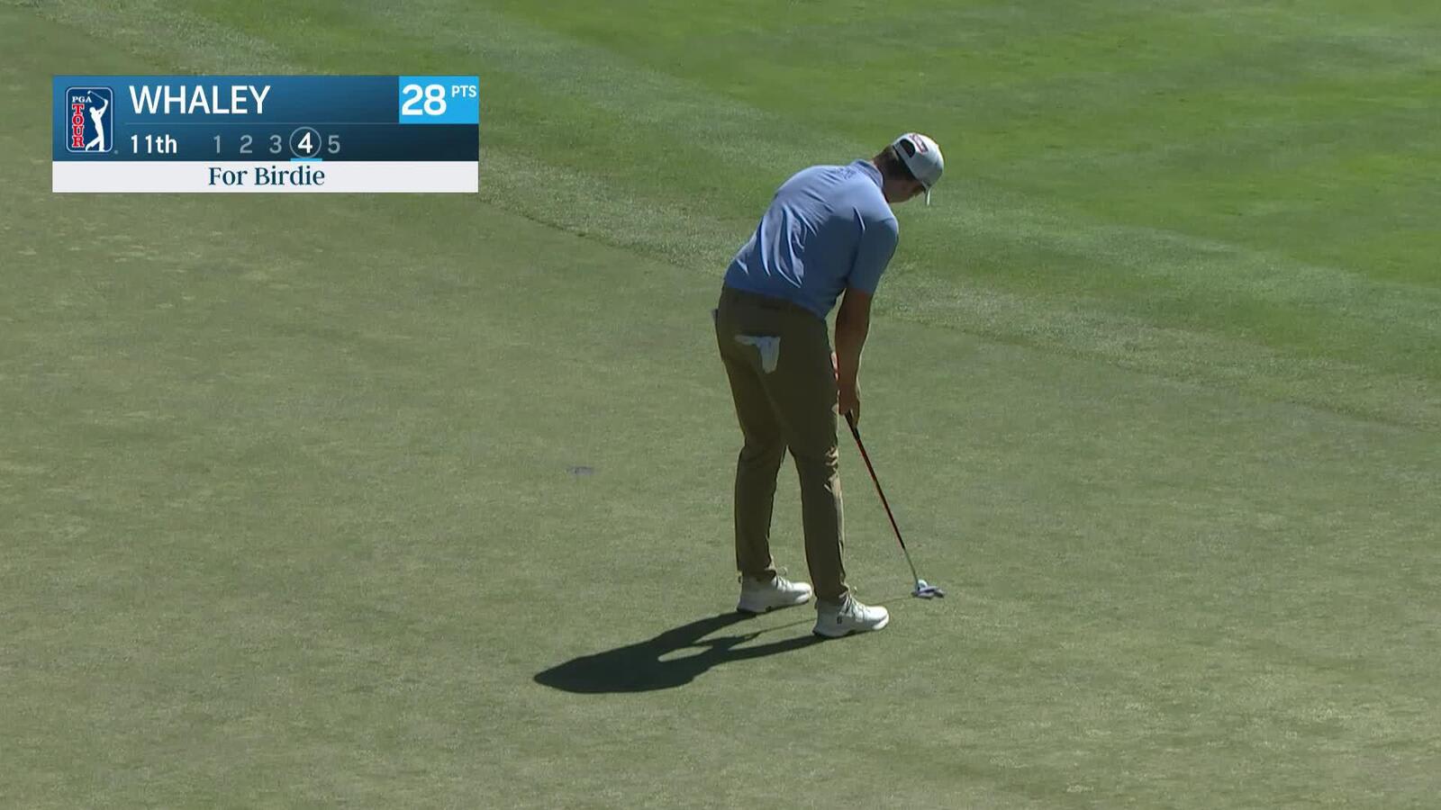 Vince Whaley makes birdie on No. 11 at Barracuda