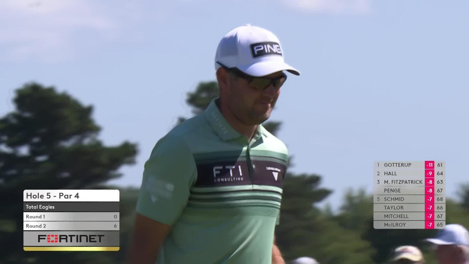 Corey Conners drives the green to set up eagle at Genesis Scottish Open