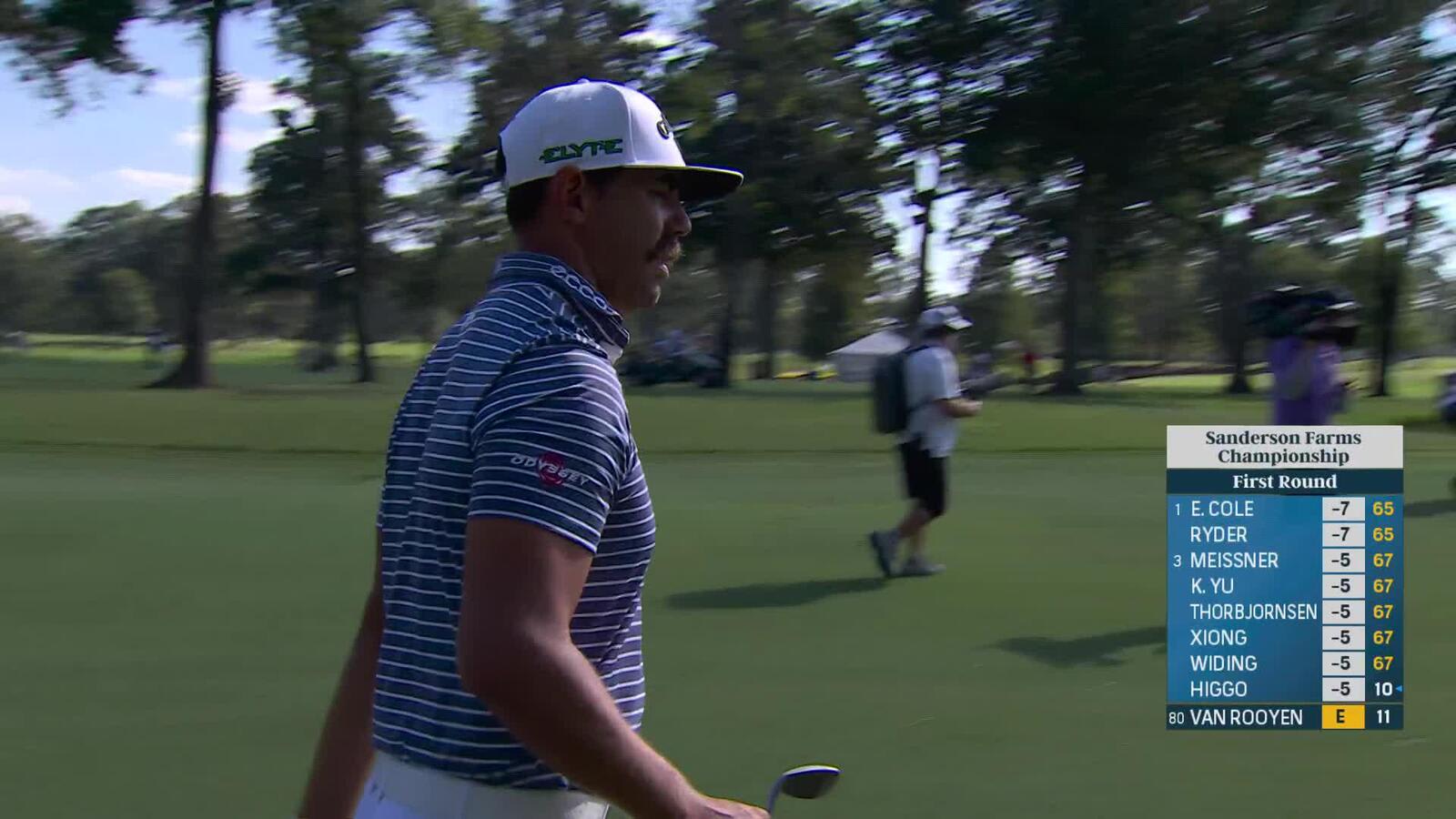 Erik van Rooyen hits 110-yard approach to 4 feet, sets up birdie on No. 12 at Sanderson Farms