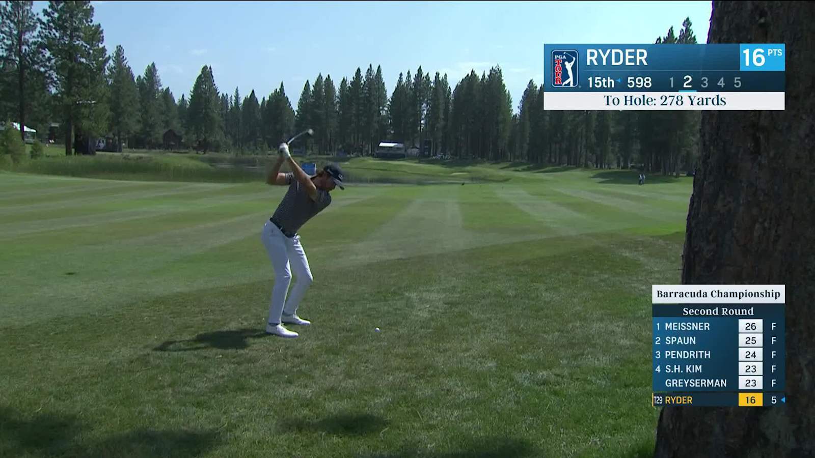 Sam Ryder makes birdie on No. 15 at Barracuda