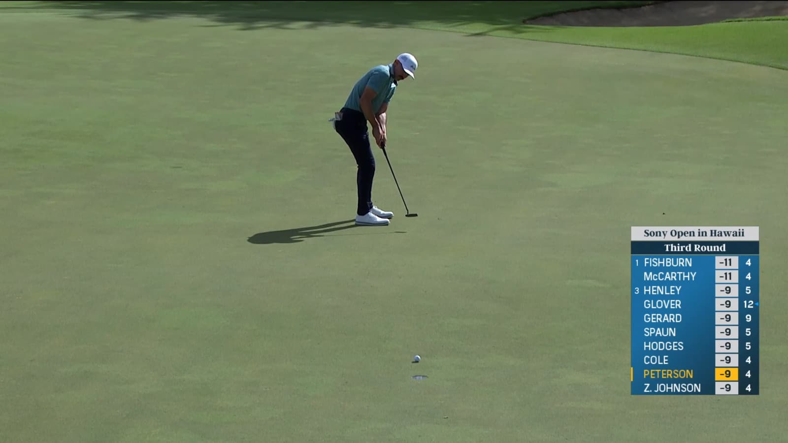 Paul Peterson sends in 21-foot birdie putt at Sony Open