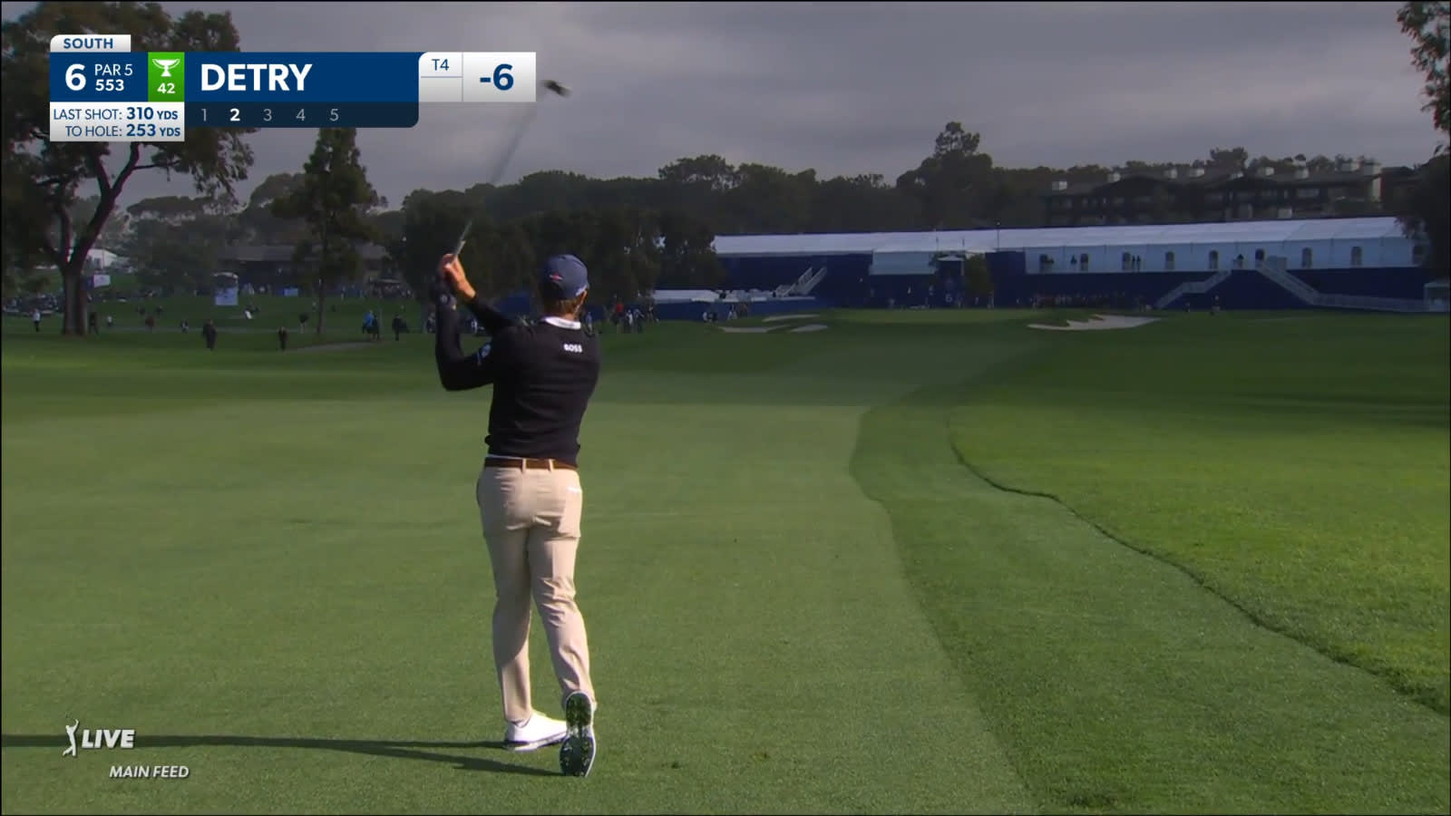 Thomas Detry reaches in two from 253-yards setting up birdie at Farmers