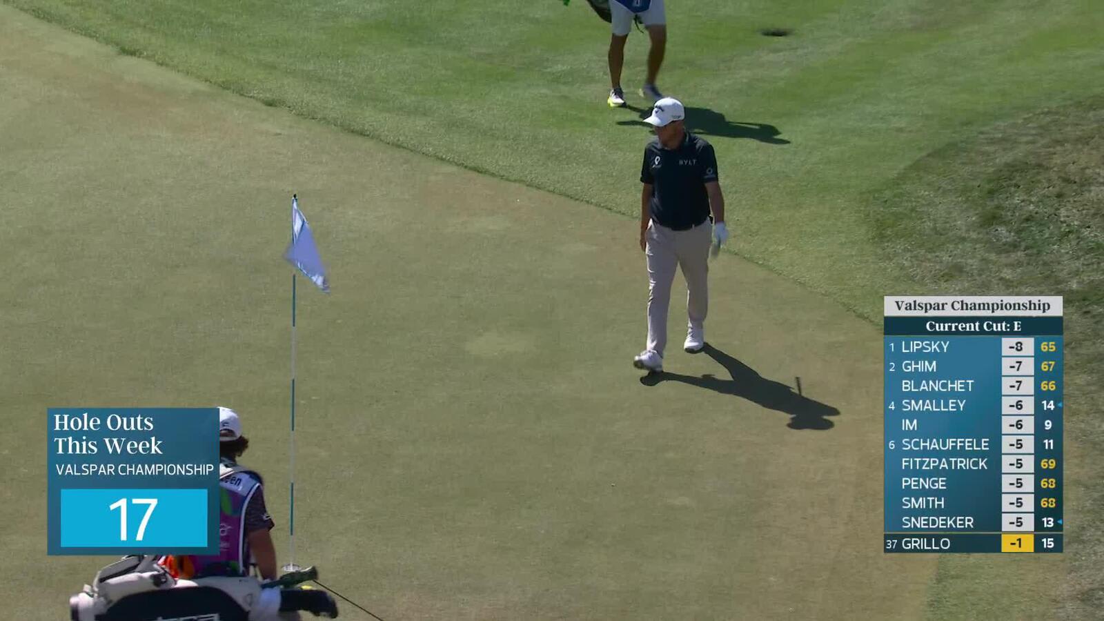 Emiliano Grillo holes out 39-foot birdie putt on No. 15 at Valspar