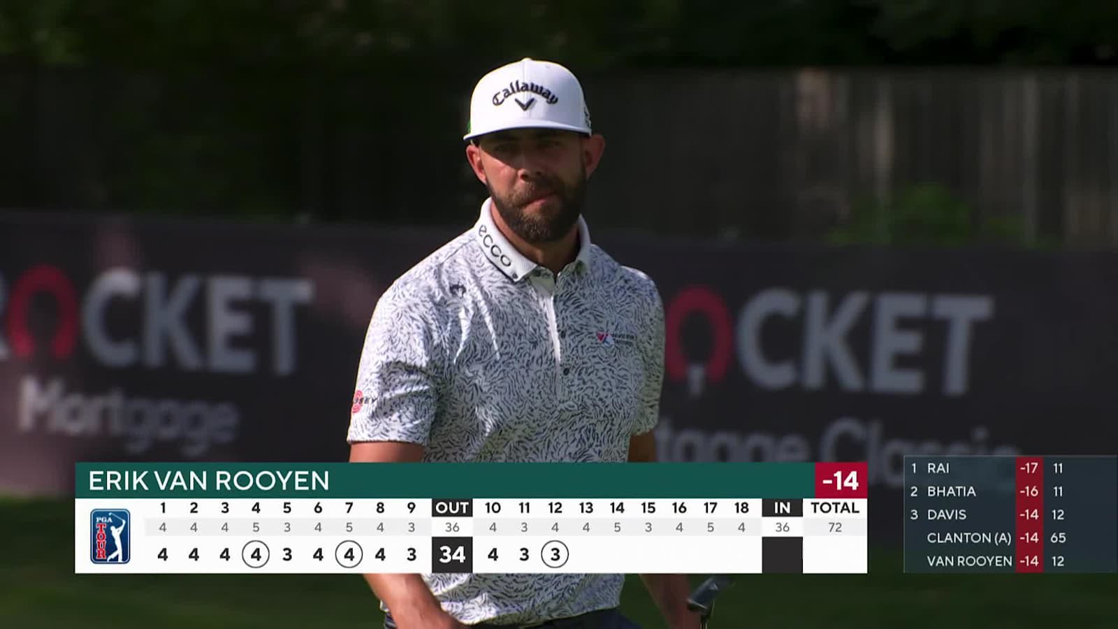 Erik van Rooyen makes birdie on No. 12 at Rocket Mortgage