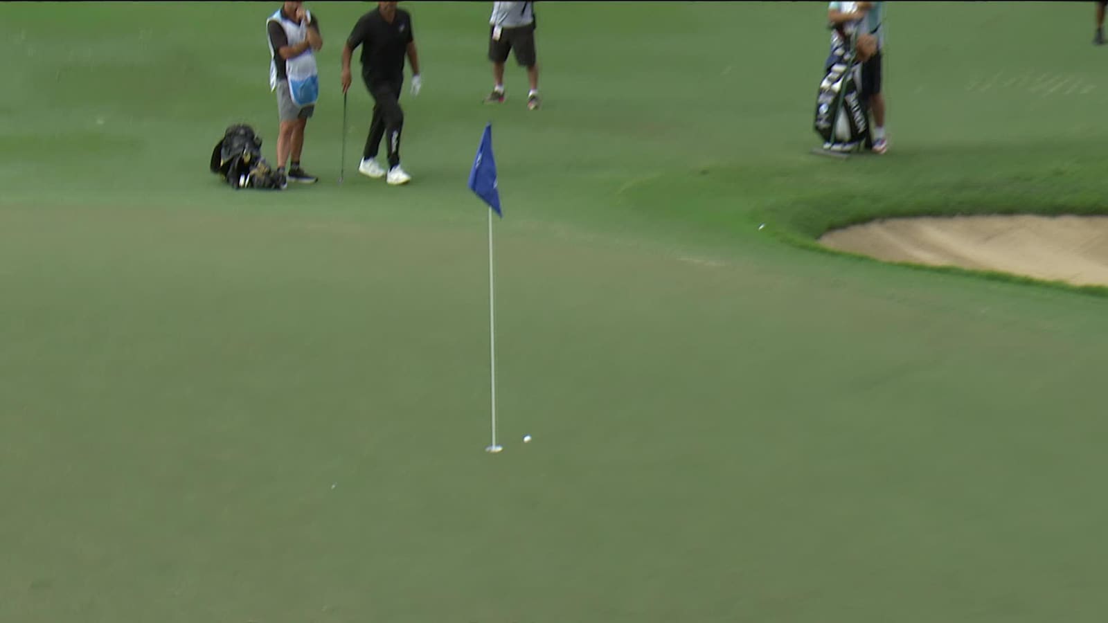Keegan Bradley drains birdie putt after bunker blast at The Sentry