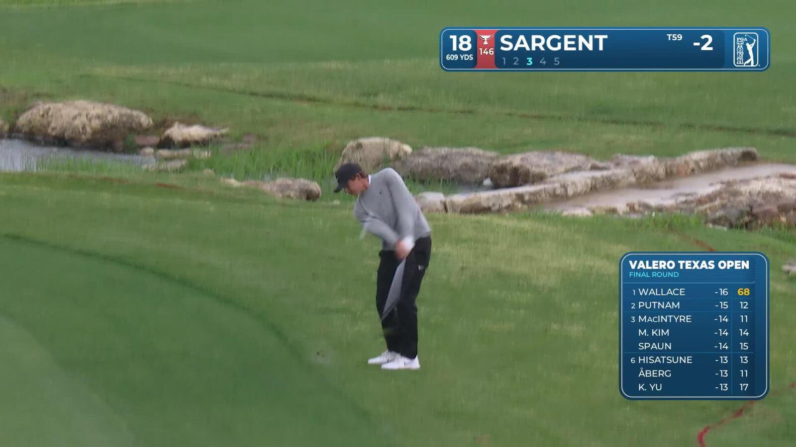 Gordon Sargent makes birdie on No. 18 at Valero