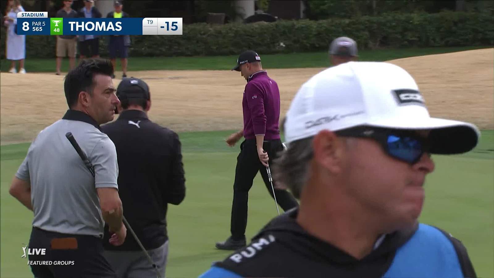 Justin Thomas makes birdie on No. 8 at The American Express