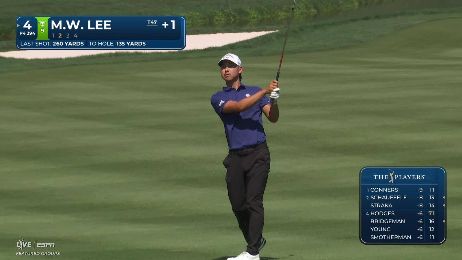 Min Woo Lee hits 135-yard approach to 4 feet, sets up birdie on No. 4 at THE PLAYERS