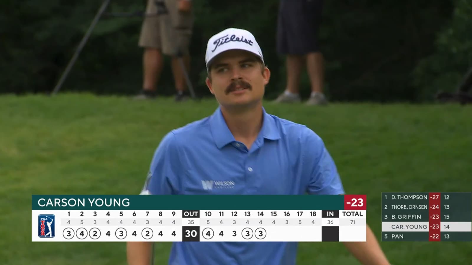 Carson Young makes back-to-back birdies on No. 14 at John Deere