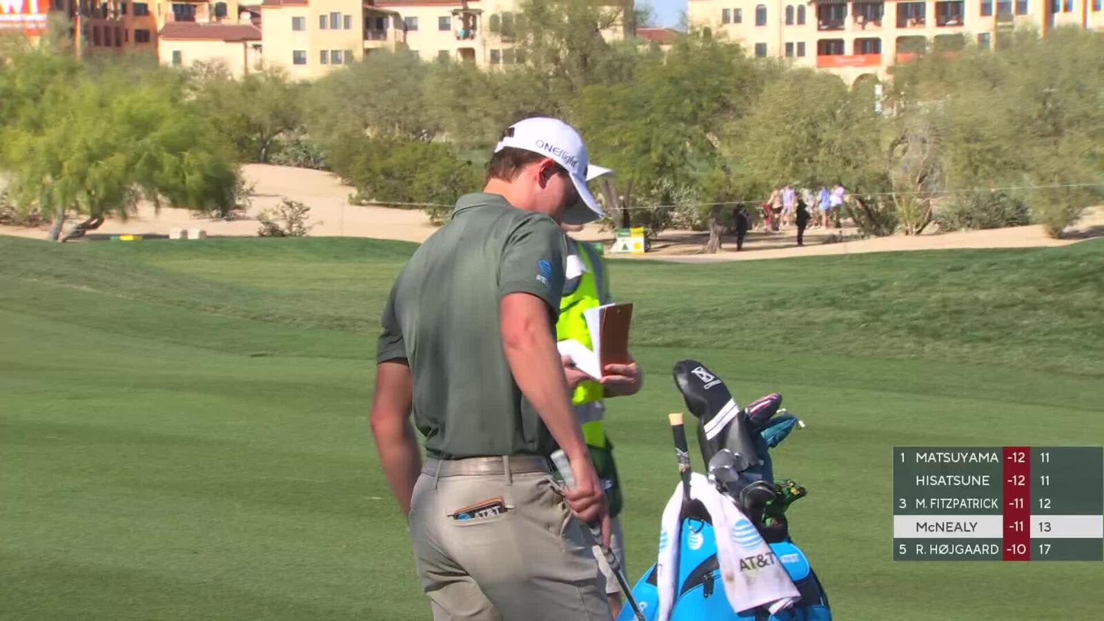 Maverick McNealy buries 34-foot birdie putt on No. 14 at WM Phoenix Open