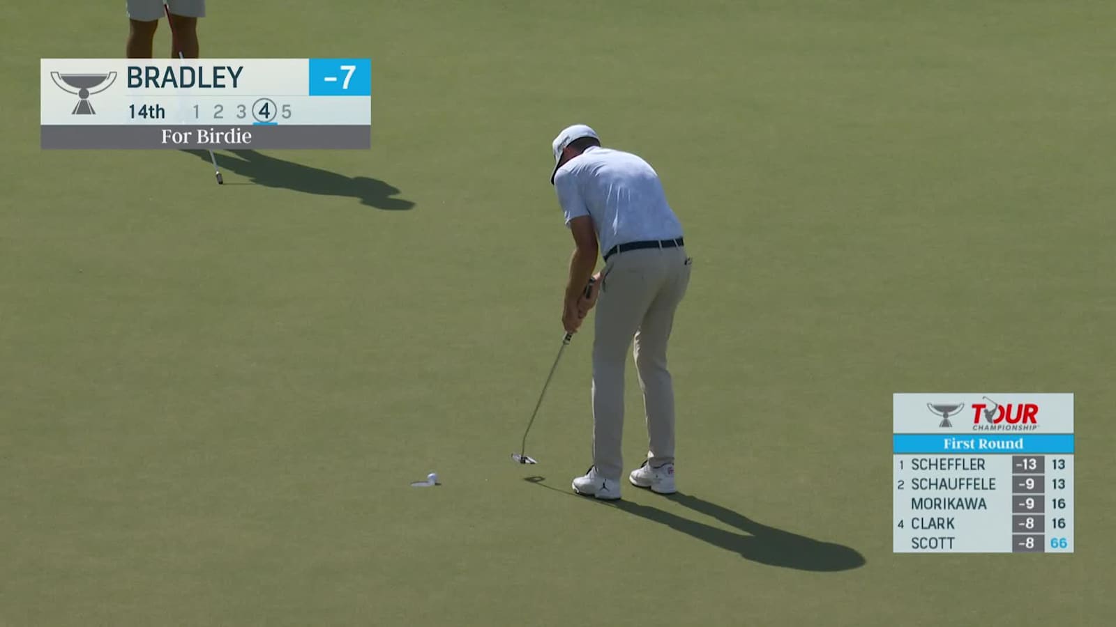 Keegan Bradley makes birdie at TOUR Championship