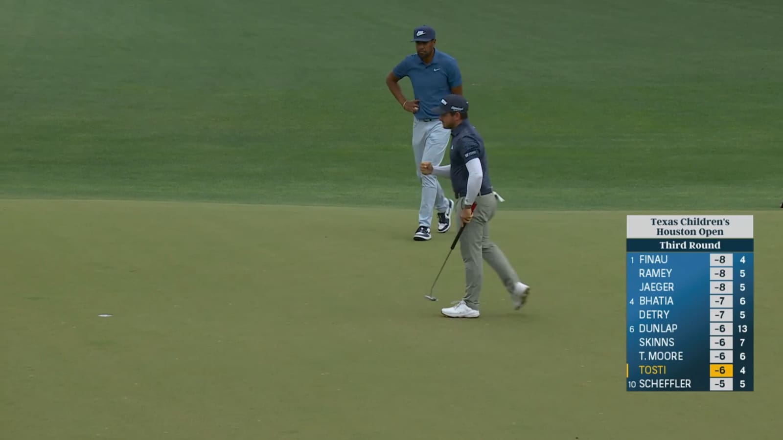 Alejandro Tosti makes birdie putt at Houston Open