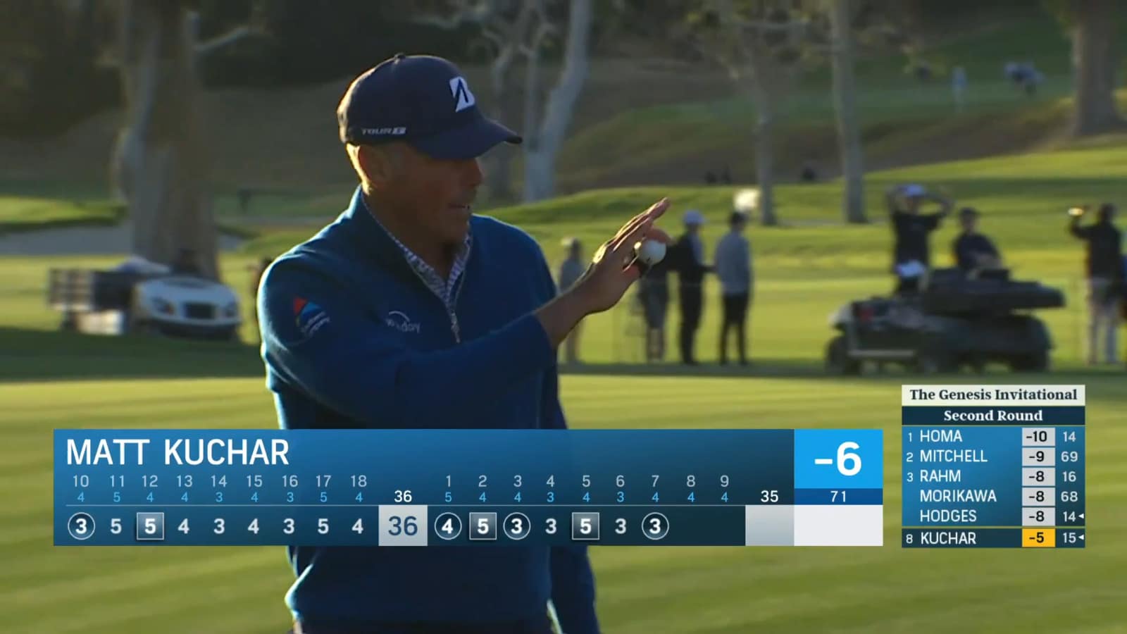 Matt Kuchar's excellent approach nearly rolls in the cup at Genesis