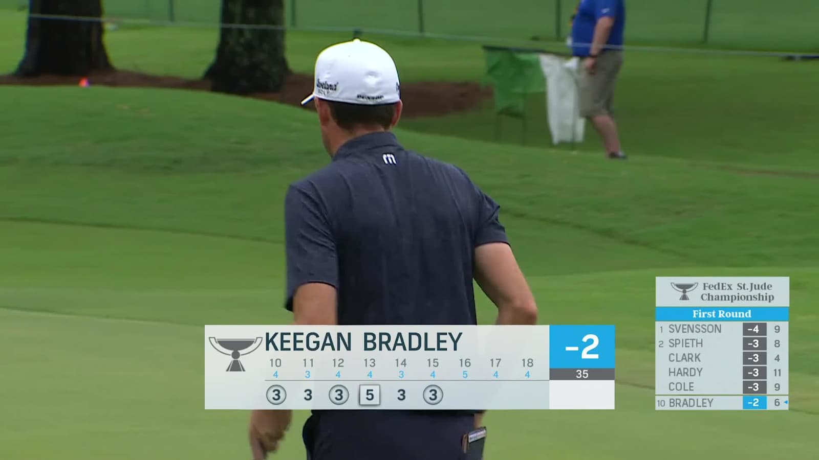 Keegan Bradley makes birdie on No. 15 at FedEx St. Jude