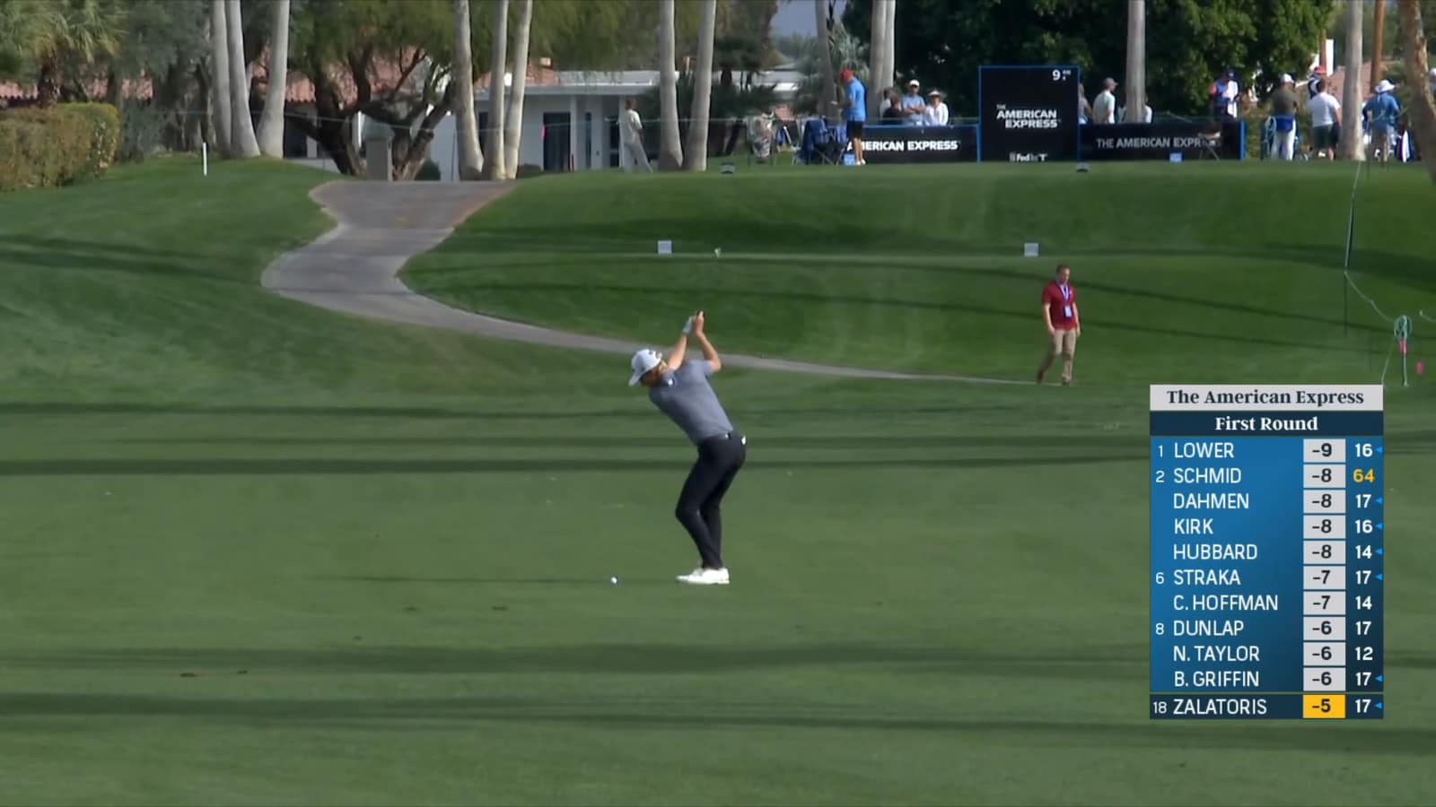 Will Zalatoris sends in birdie putt after hitting quality approach shot at The American Express