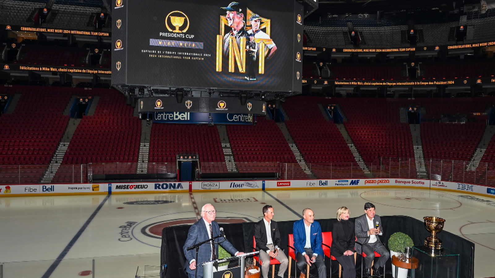 Mike Weir introduced as the 2024 International Team Captain at Bell Centre