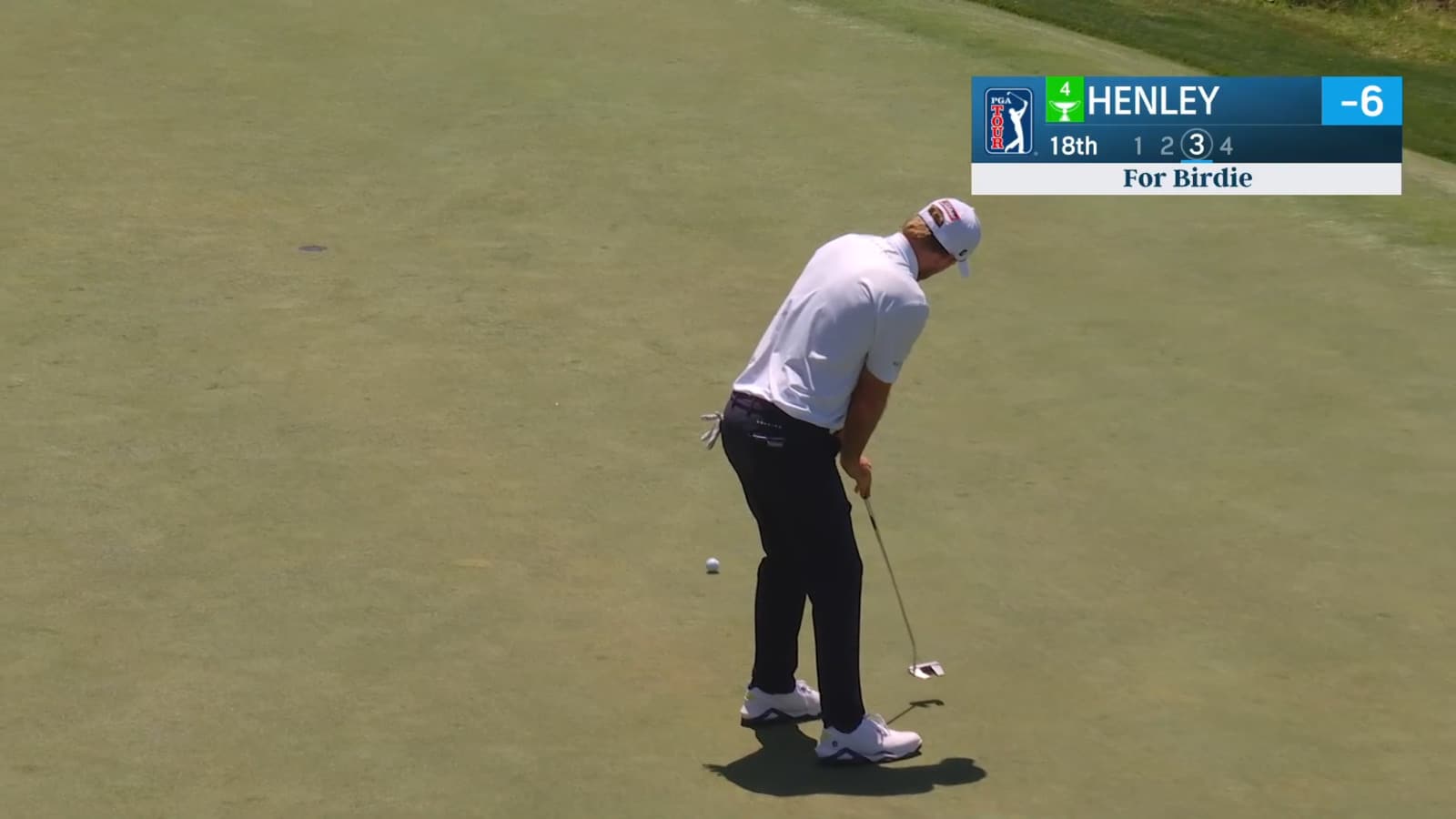 Russell Henley drains a 24-foot birdie putt at RBC Heritage