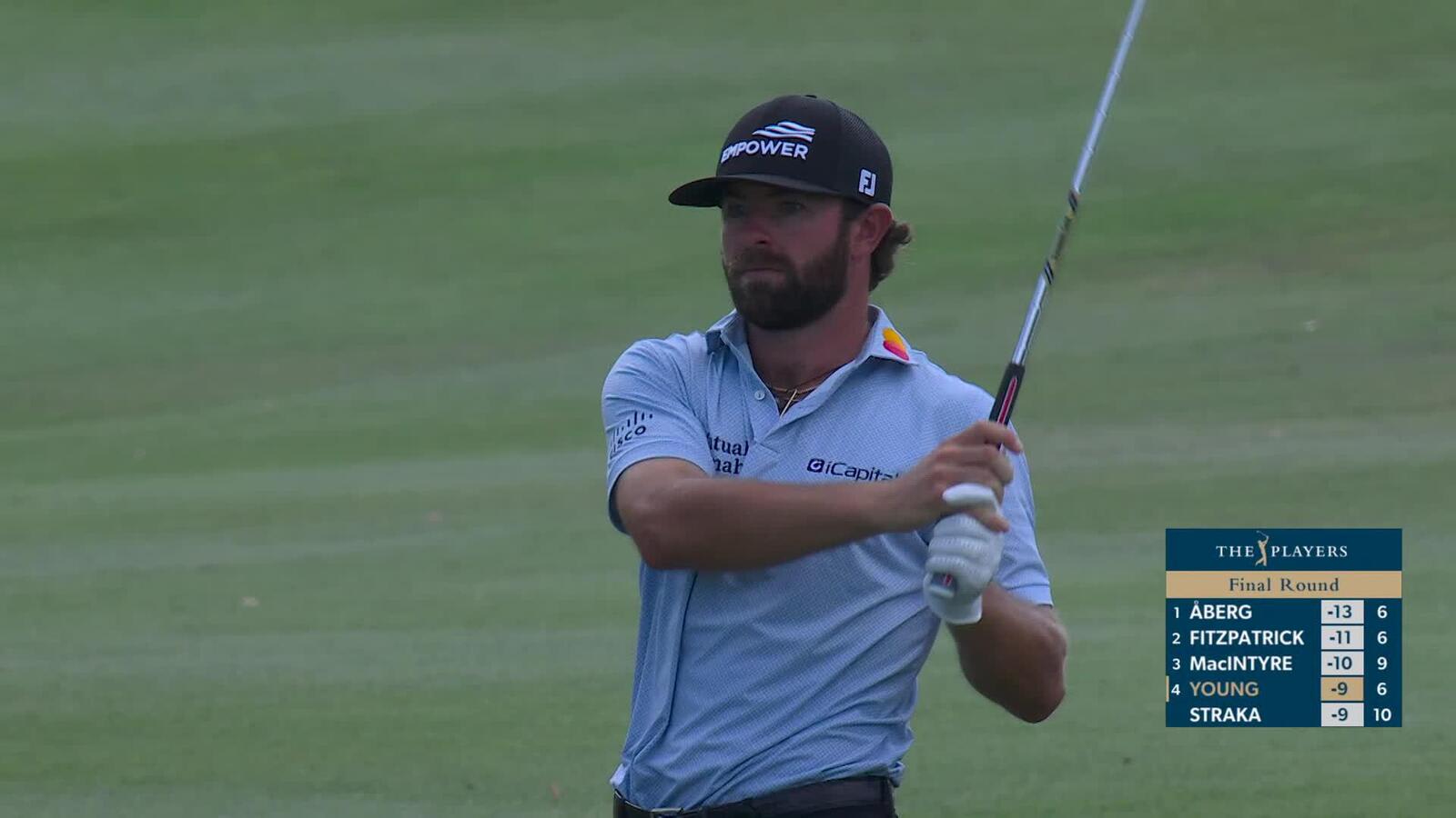 Cameron Young hits 134-yard approach to 3 feet, sets up birdie on No. 7 at THE PLAYERS