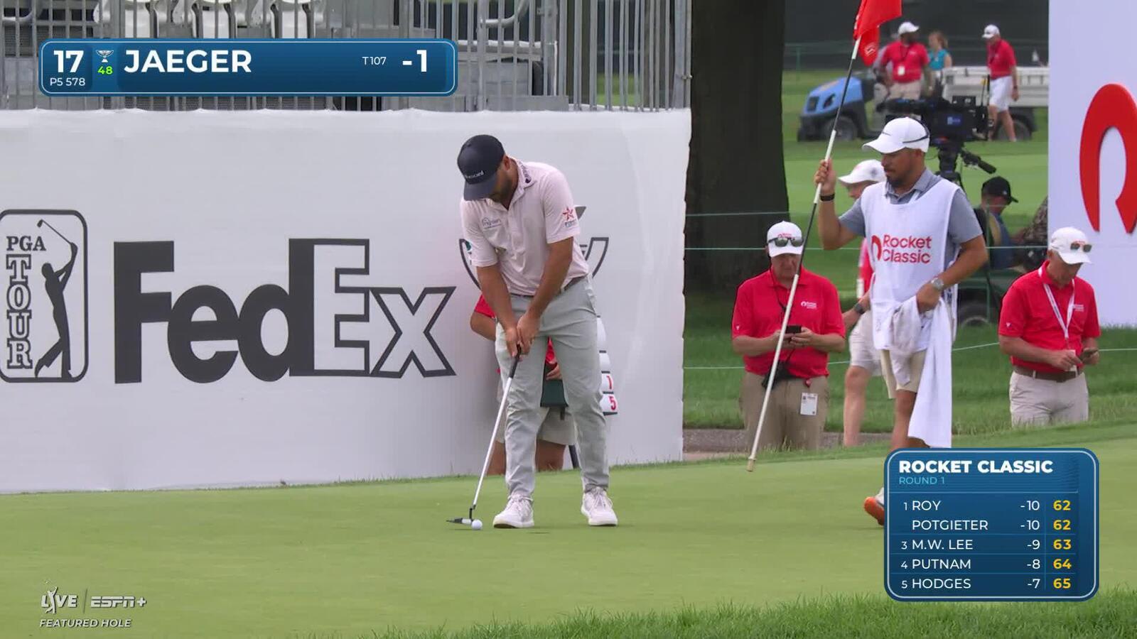 Stephan Jaeger makes birdie on No. 17 at Rocket Classic