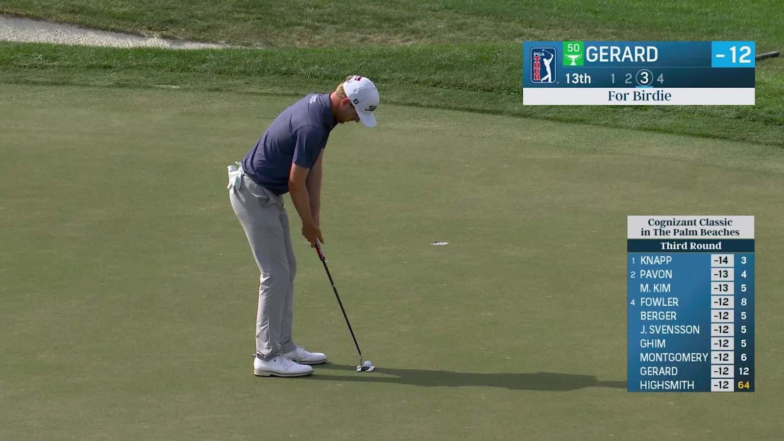 Ryan Gerard makes birdie on No. 13 at Cognizant Classic