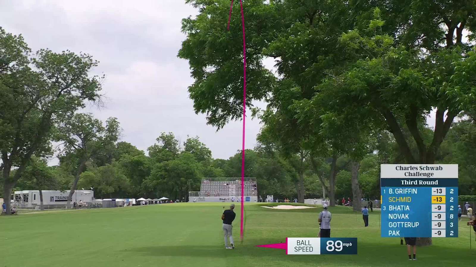 Matti Schmid sinks a 39-foot birdie putt on No. 3 at Charles Schwab