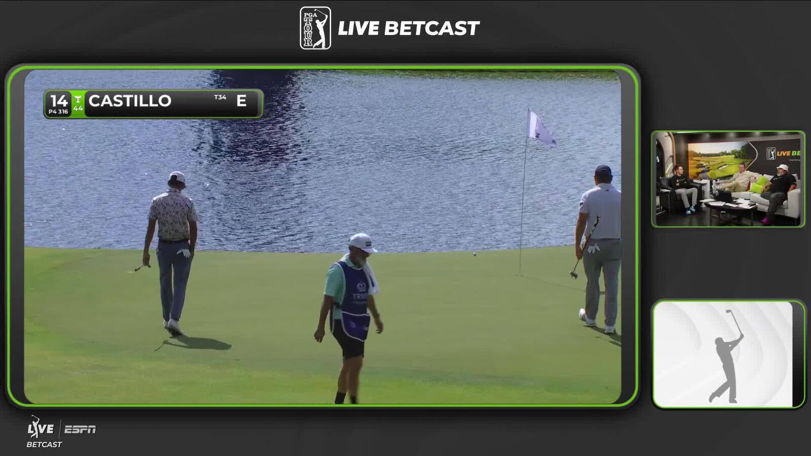 Ricky Castillo gets up-and-down from 48 feet for birdie on No. 14 at Truist Championship