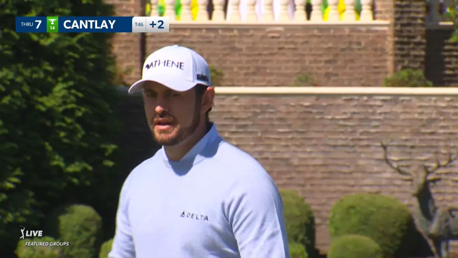 Patrick Cantlay reaches green in two setting up birdie at Wells Fargo