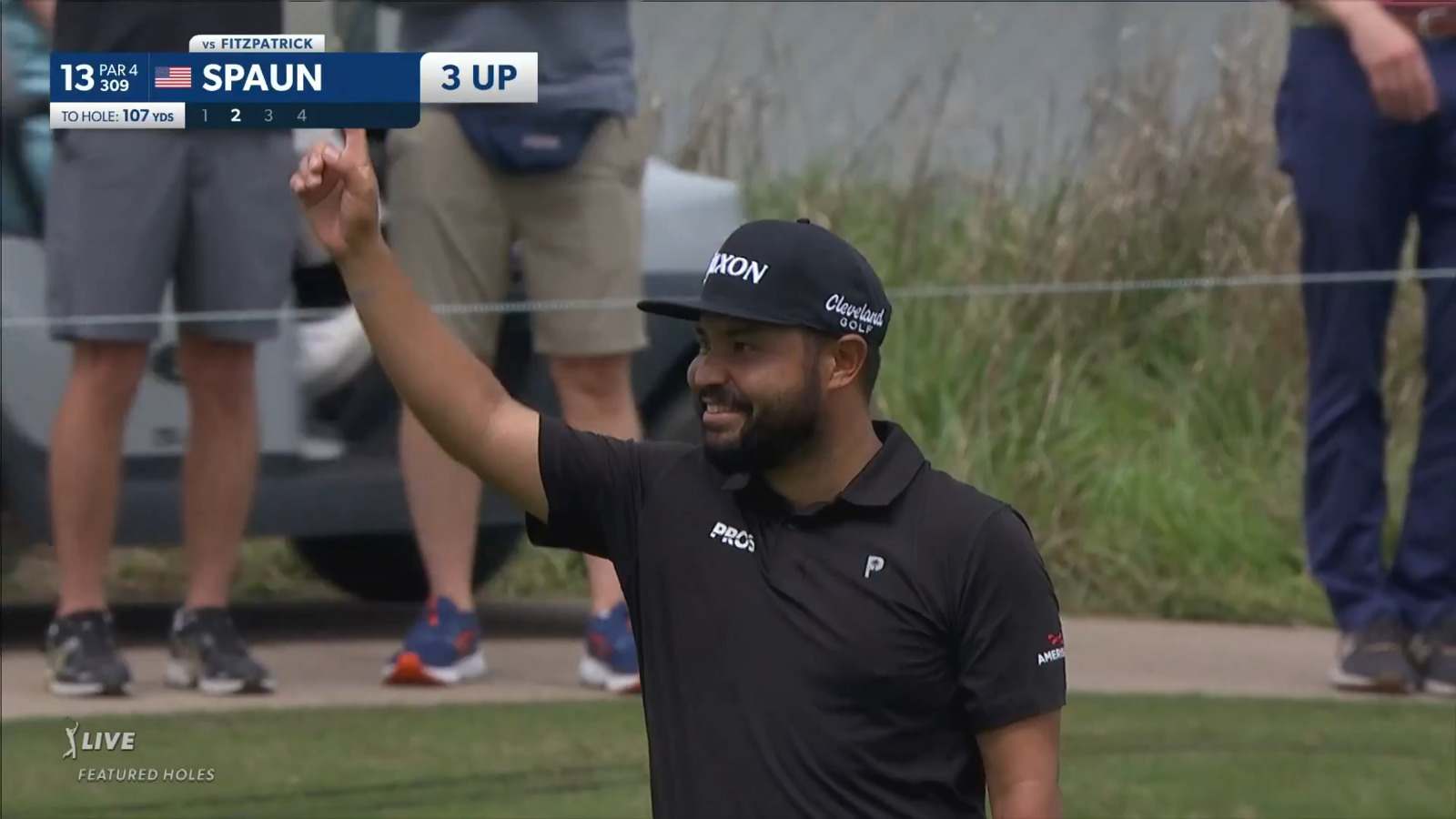 J.J. Spaun holes out from 107-yards for eagle and goes 3 up at WGC-Dell Match Play
