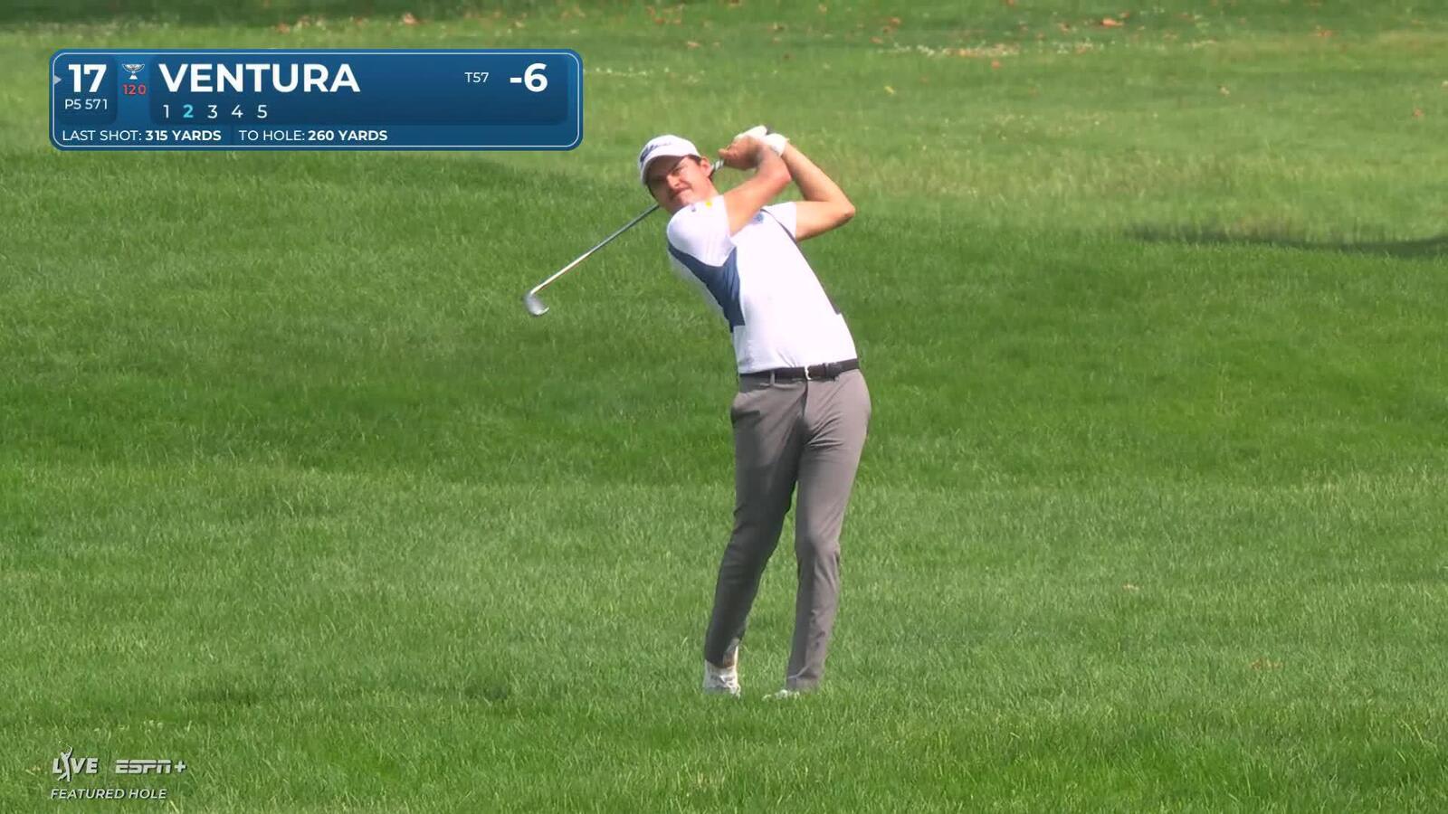 Kristoffer Ventura makes birdie on No. 17 at Rocket Classic
