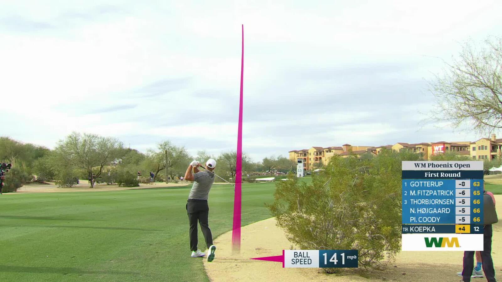 Brooks Koepka hits 222-yard shot to 17 feet, sets up birdie on No. 13