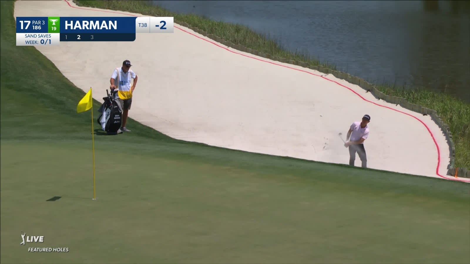 Brian Harman holes greenside bunker shot at RBC Heritage