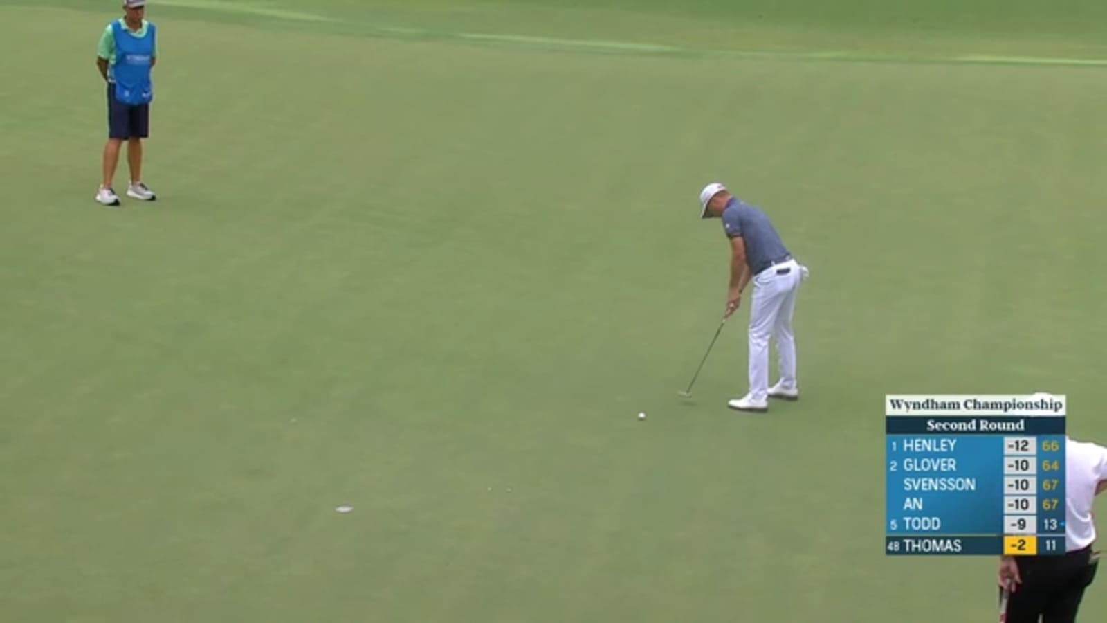 Justin Thomas makes 11-footer for birdie at Wyndham