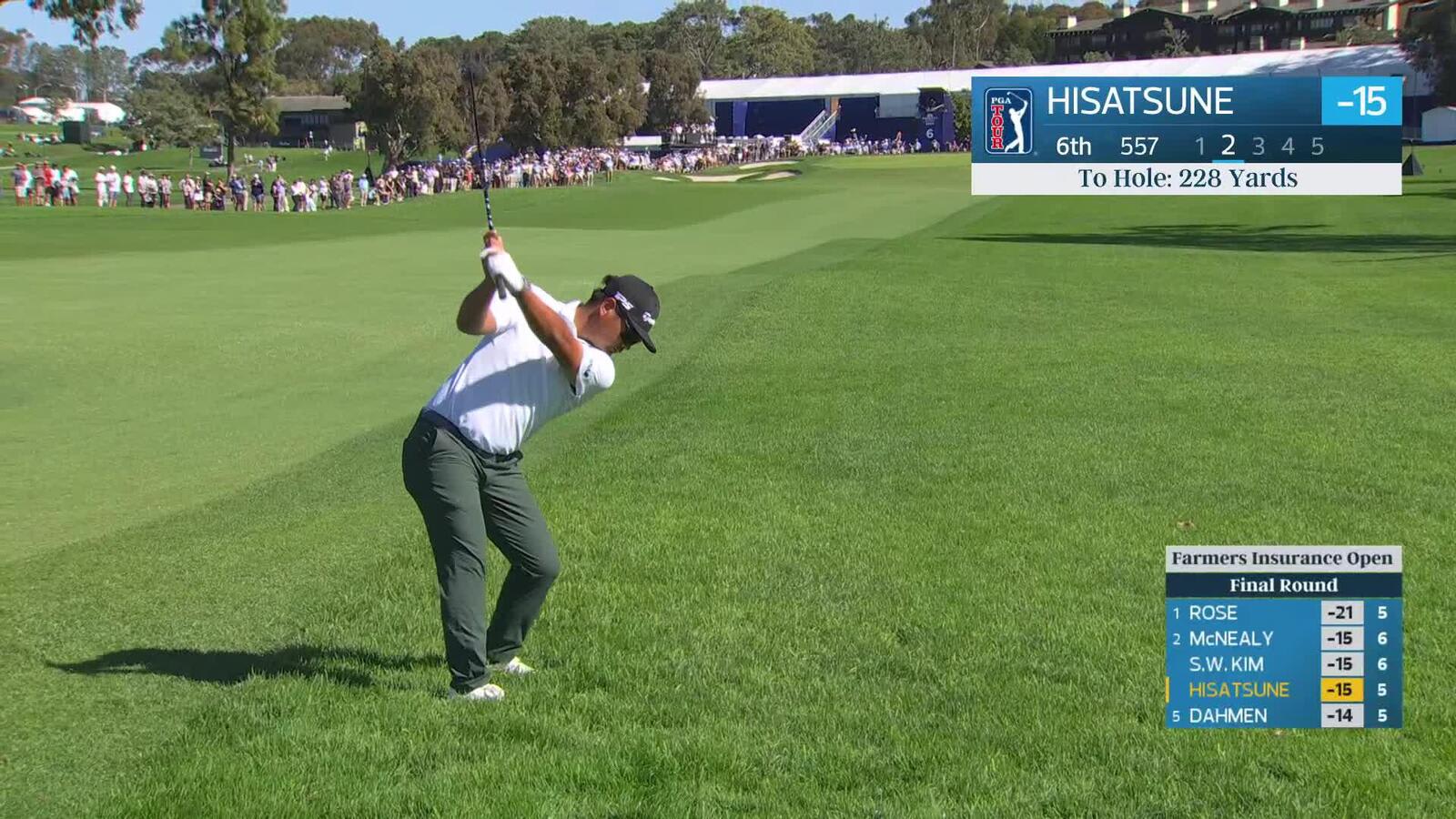 Ryo Hisatsune sinks 8-foot birdie putt on No. 6 at Farmers
