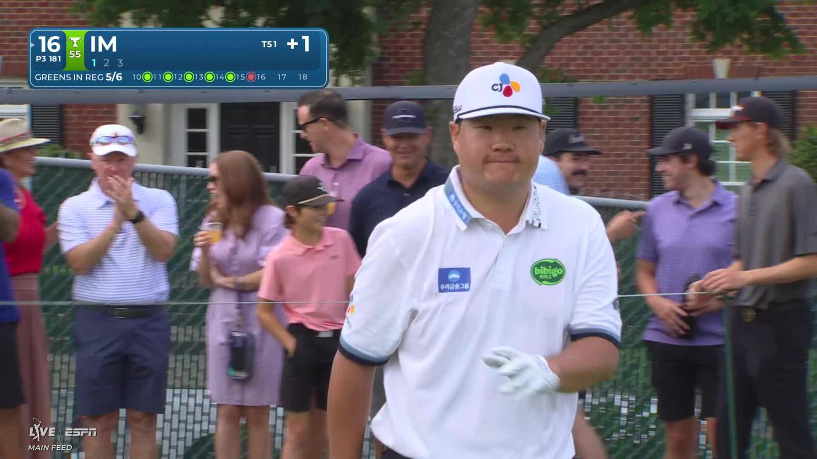 Sungjae Im hits tee shot to 7 feet, sets up birdie on No. 16 at Charles Schwab