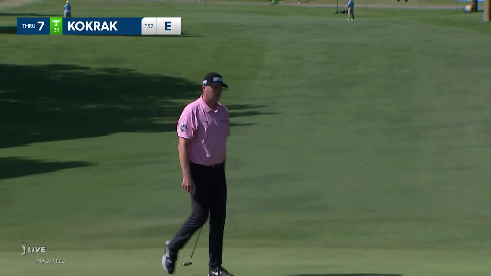 Jason Kokrak sinks a 23-foot birdie putt at Charles Schwab
