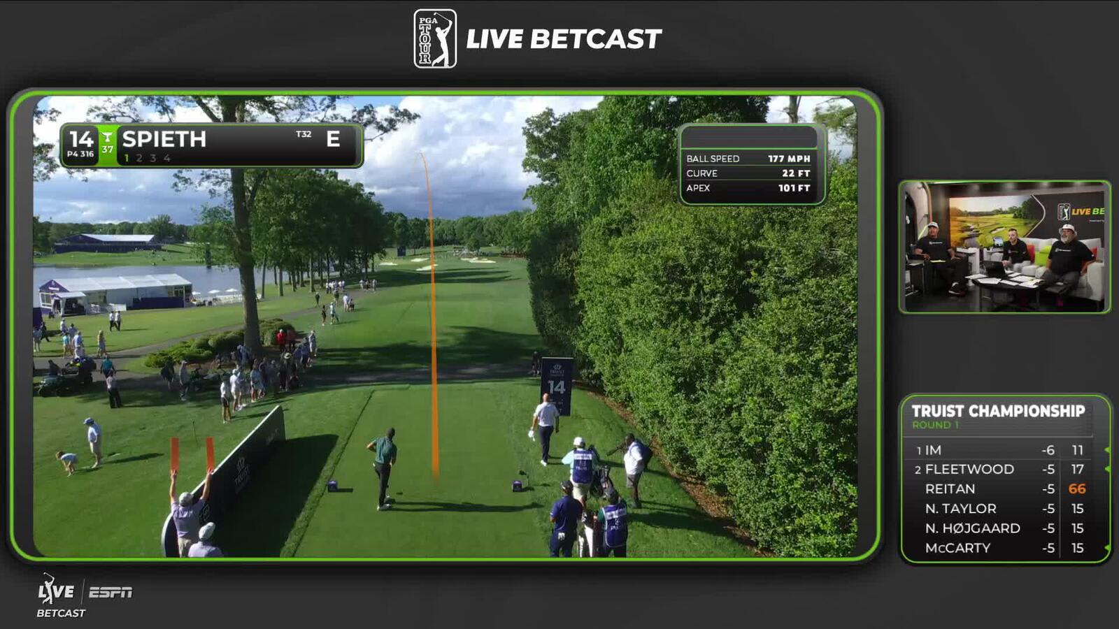 Jordan Spieth makes birdie on No. 14 at Truist Championship