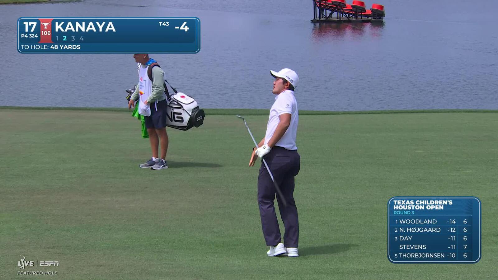Takumi Kanaya hits 34-yard approach to 3 feet, sets up birdie on No. 17 at Texas Children's