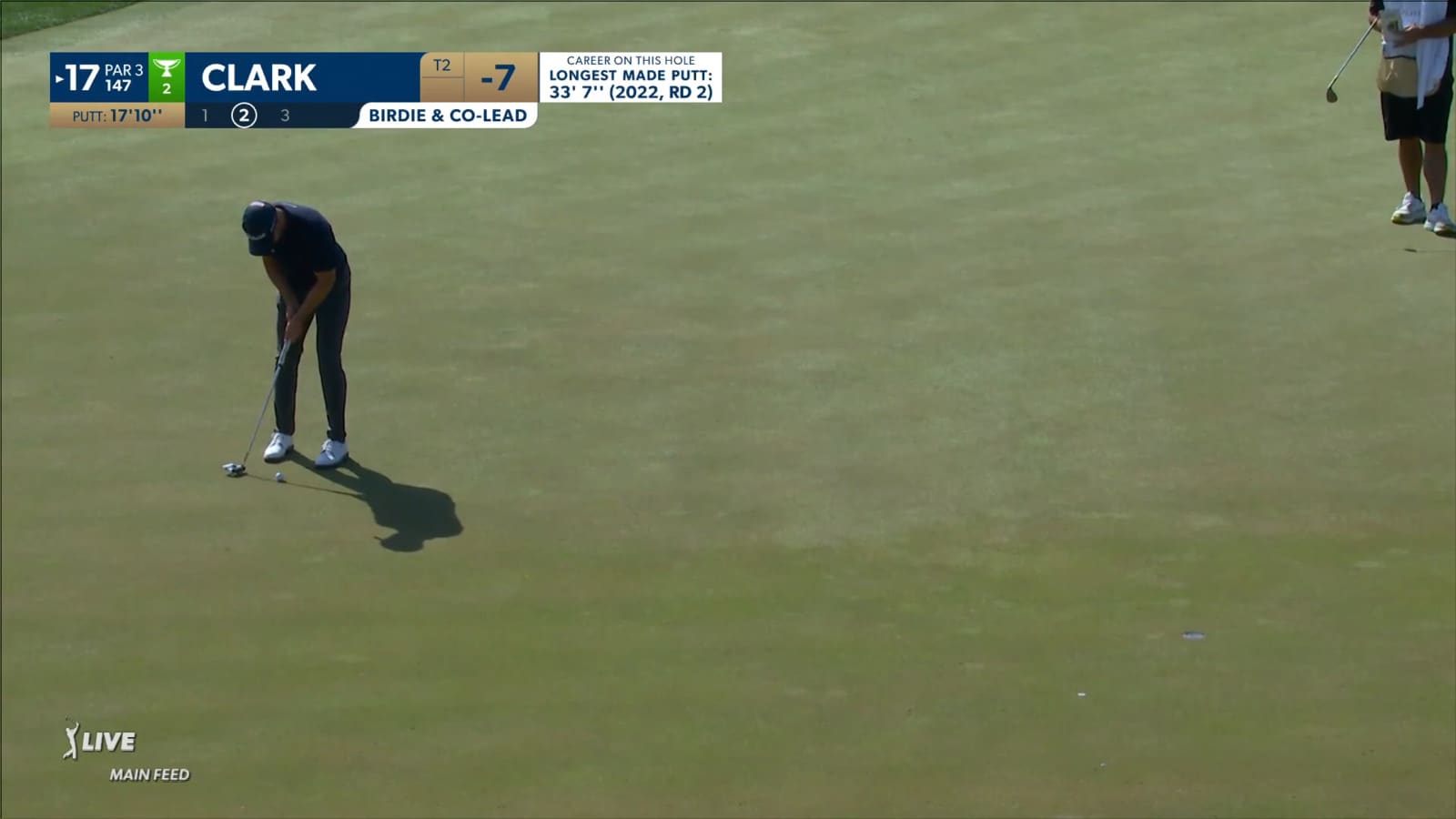 Wyndham Clark sends in a 17-footer for birdie at THE PLAYERS