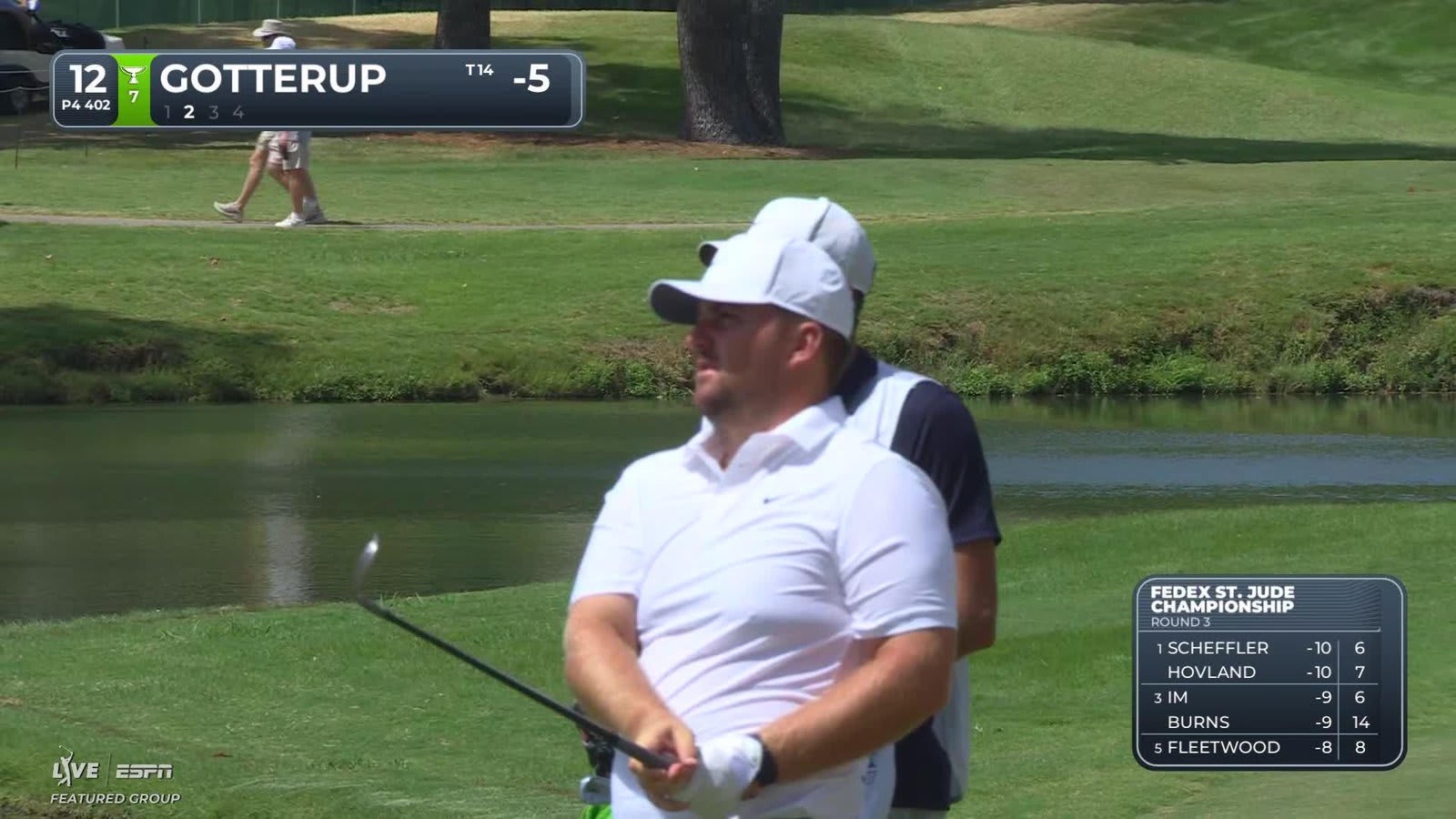 Chris Gotterup's 126-yard approach sets up birdie on No. 12 at FedEx St. Jude